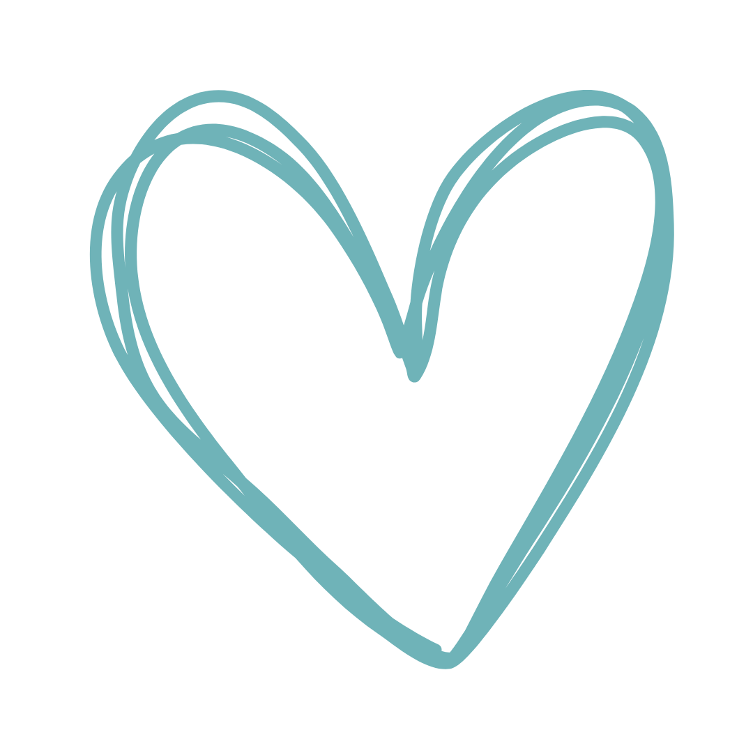 een getekend hartje in de kleur blauw